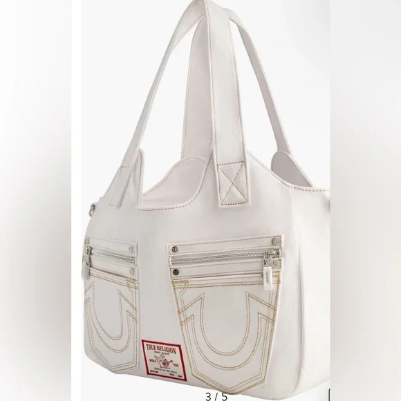 True Religion White Tote Bag - Picture 2 of 4